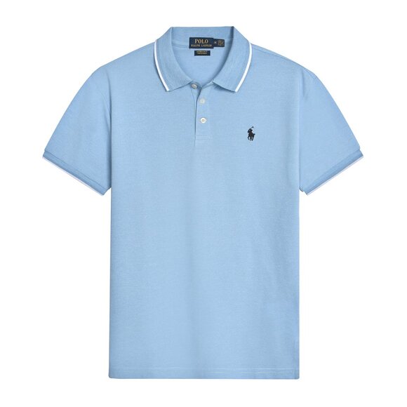 Ralph Lauren Blue Polo Shirt With Slit Hem